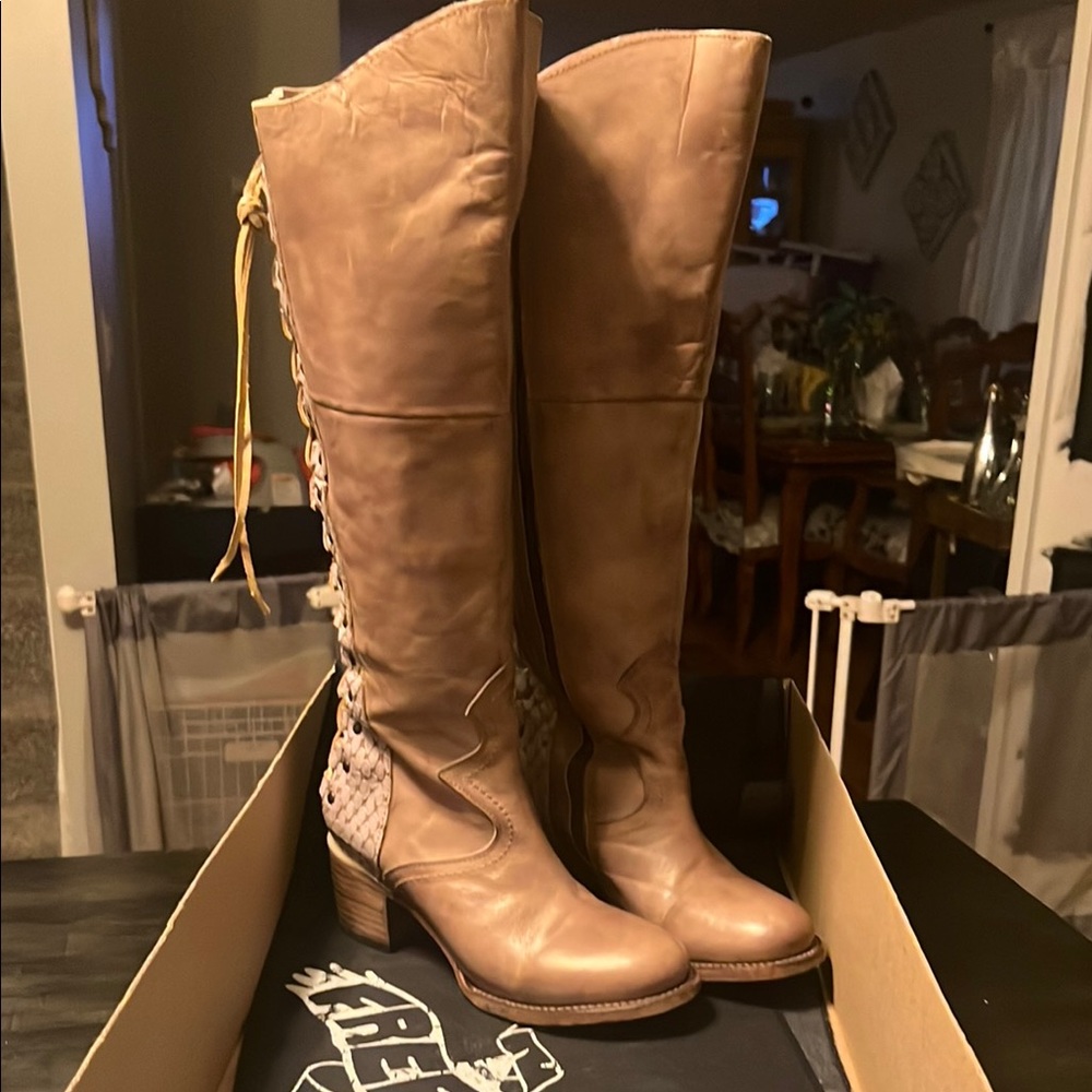 Freebird by Steven Catrina Dusty Rose Over the Knee Boots